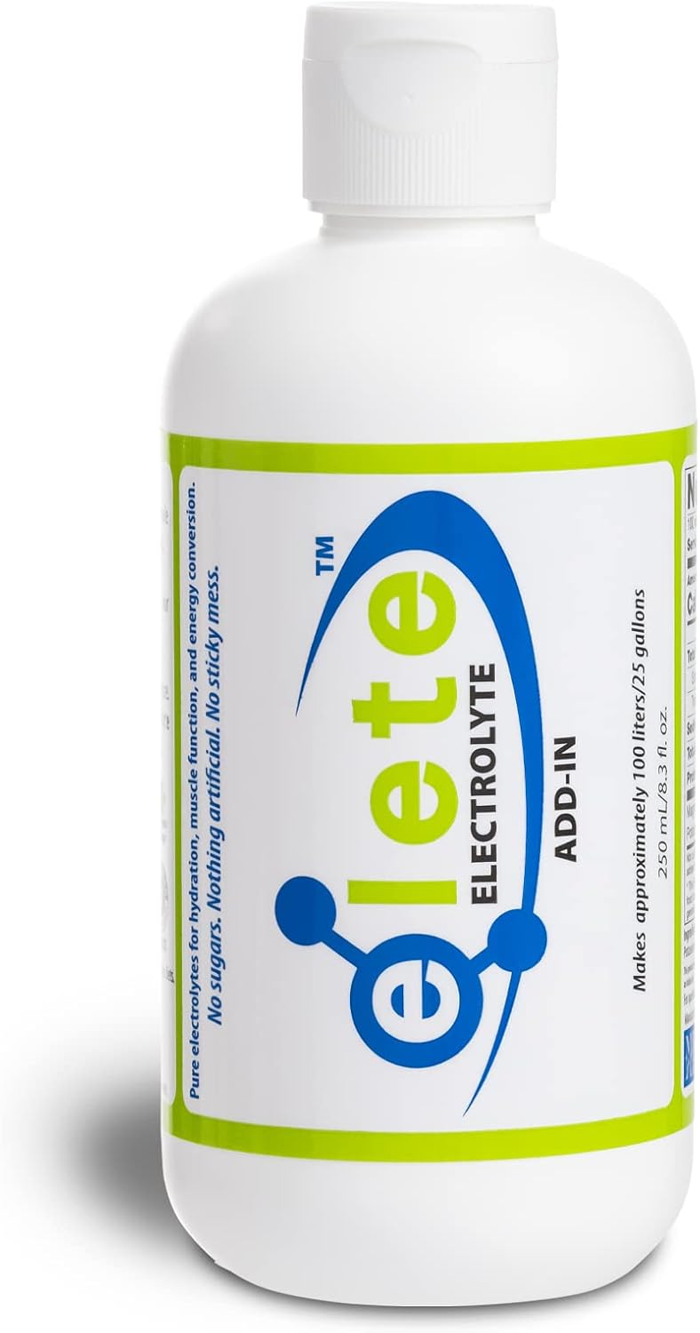 elete Electrolyte Add-in Hydration Drops | Sodium, Magnesium, Potassium & Trace Minerals | Unflavored, All Natural | Leg and Muscle Cramp Relief | Transform Any Drink into a Sports Drink, 8.3oz