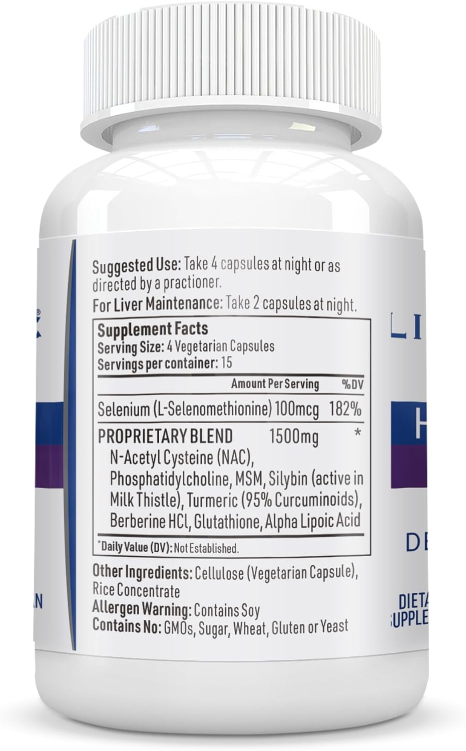 Hepatiben Liver Detox Cleanse, Non-GMO, w/Digestive Repair. Natural Liver Supplement w/Milk Thistle, Silybin, NAC, Choline, Turmeric, Berberine, L-Glutathione 60CT