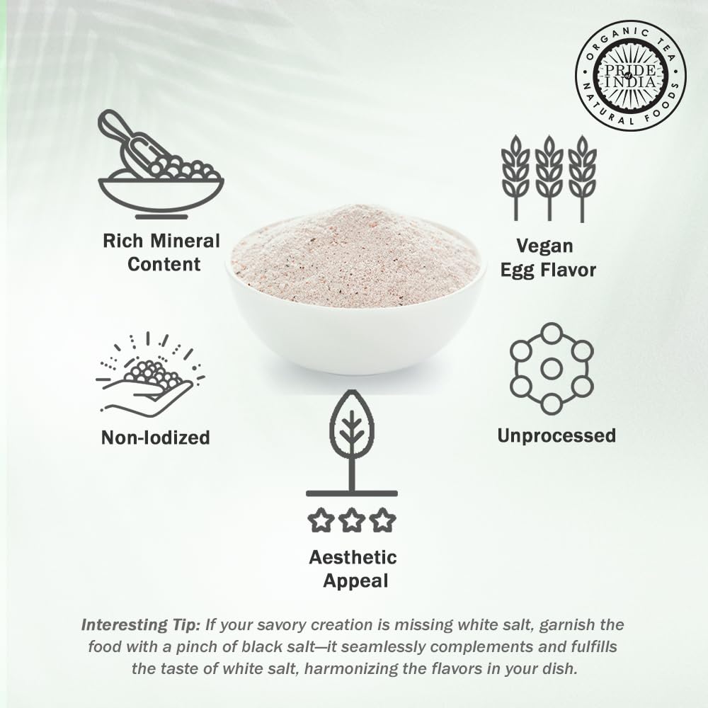 Pride Of India - Himalayan Black Rock Salt - Extra-Fine Grind, (4.0 oz, 113.4gm)- Kala Namak - Contains 84+ Minerals - Perfect for Cooking