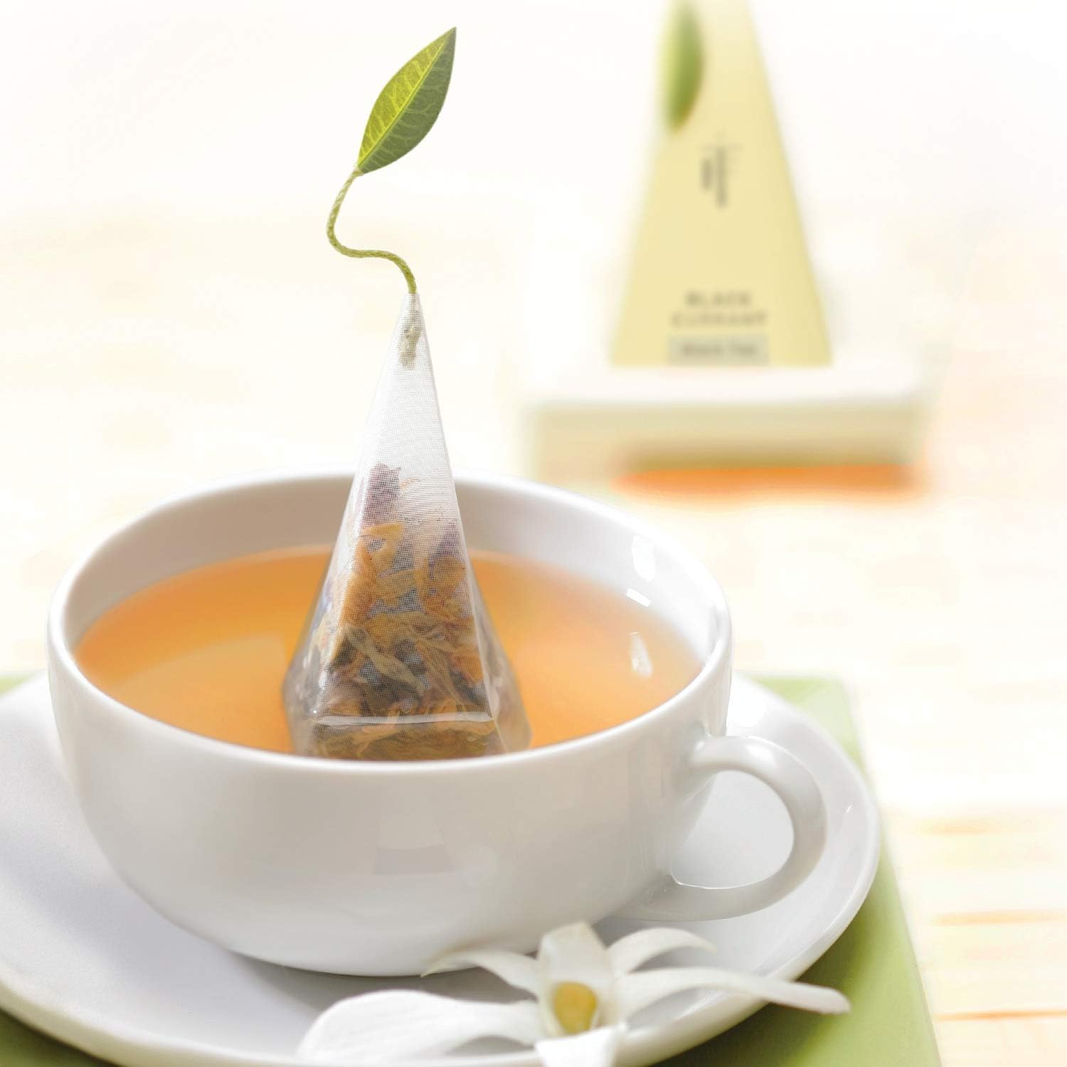 Tea Forte Lotus Presentation Box Tea Gift Set Sampler, 20 Assorted Variety Handcrafted Pyramid Infuser Bags, Black, Green, Oolong, White, Herbal Blends