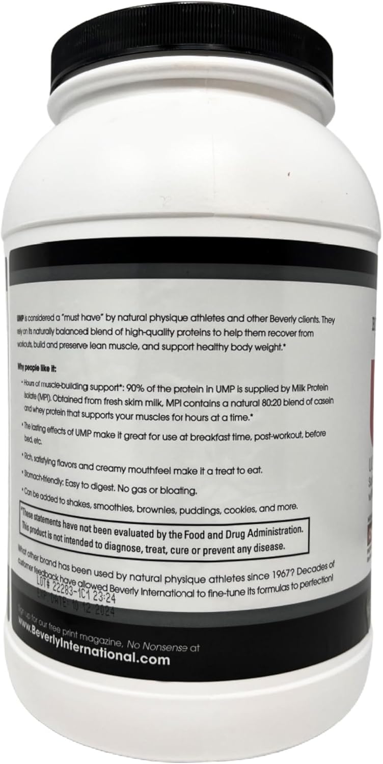 Beverly International UMP Protein Powder, Strawberry. Unique Whey-Casein Ratio Builds Lean Muscle. Easy to Digest. No Bloat. (32.8 oz) 2lb .8 oz