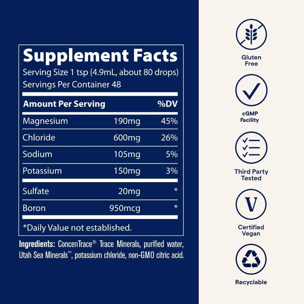 Trace Minerals 40,000 Volts - Concentrate Supplement Drops for Electrolyte Support - Support Muscle Health & Vitality - Workout Drink to Aid Hydration - 8 fl oz (Pack of 2) (96 Servings)