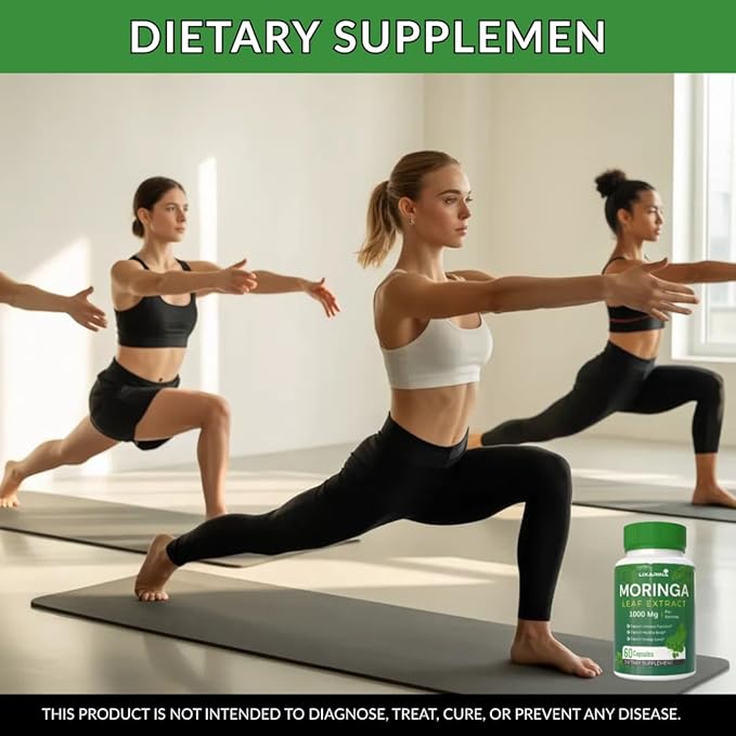 Moringa Capsules | Moringa Powder Organic | Moringa Supplement | 1000MG Moringa Leaf Extract, Complete Green Superfood 60 Count (Pack-3)
