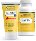 Researched Nutritionals Revitalized Detox Duo - for Immune Support, Liver Health or A Full Body Detox Cleanse - Tri-Fortify Watermelon Liposomal Glutathione (450mg) Liquid & ToxinPul (2 Piece Set)