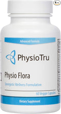 Physio Flora Curcumin Piperine, Probiotics and Prebiotics for Gut, 60 Veggie Capsules (4 Pack)