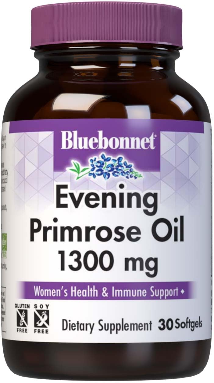 BlueBonnet Evening Primrose Oil for Women 1300mg Softgels - Cold Pressed - Women's Health Supplement - Gamma-Linolenic Acid (GLA) - Non-GMO, Gluten-Free, Soy-Free, Dairy-Free - 90 Softgels