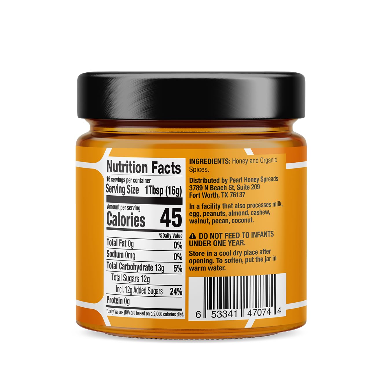 Pearl Honey Spreads - Organic Pumpkin Spice Flavored Creamed Raw Honey - Chemical Free, Dairy Free, Soy Free & 100% Naturally Flavored | 8.8oz Jar