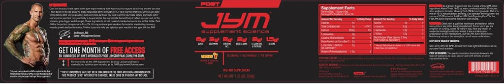 Post JYM Active Matrix Amino Recovery Powder | Pure Creatine HCL, BCAA’s, Glutamine, Carnitine, Betaine, Taurine for Maximum Strength, Repair, Definition, Performance | Lemonade Flavor 30 Servings