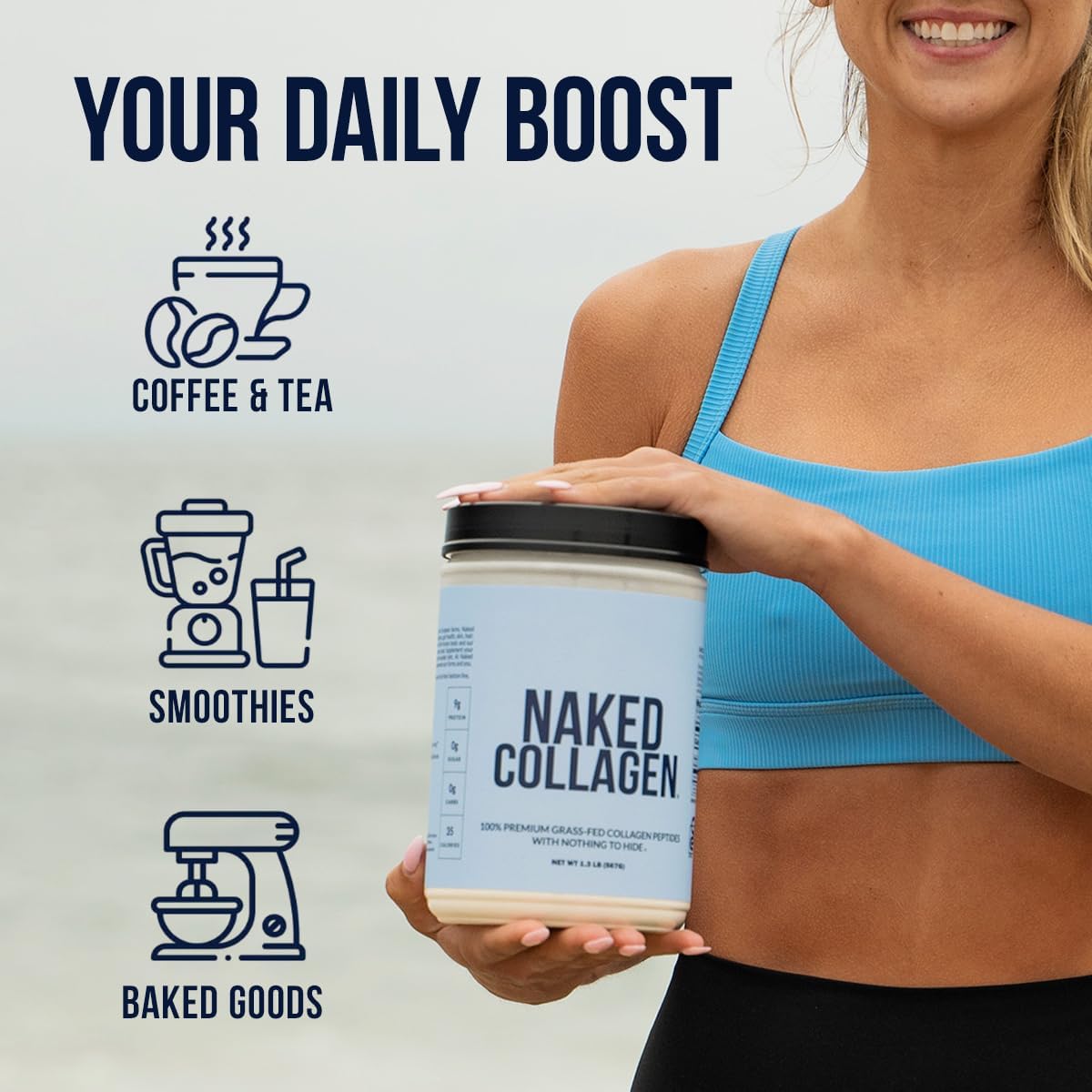 NAKED Collagen Stick Packs - Pasture-Raised, Unflavored Grass-Fed Hydrolyzed Collagen Travel Pack, Paleo Friendly, Non-GMO, Keto, Gluten Free, 30 Sachets