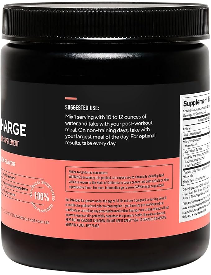 LEGION Recharge Post Workout Supplement - All Natural Muscle Builder & Recovery Drink with Micronized Creatine Monohydrate. Naturally Sweetened & Flavored, Safe & Healthy (Watermelon, 30 Serve)