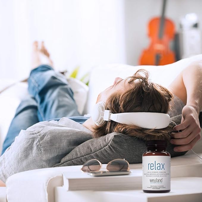 Relax - Natural Sleep Supplement with GABA, L-Theanine, Valerian Root, 5-HTP, Lemon Balm – Calm and Relaxation Aid - 30 Vegetarian Capsules