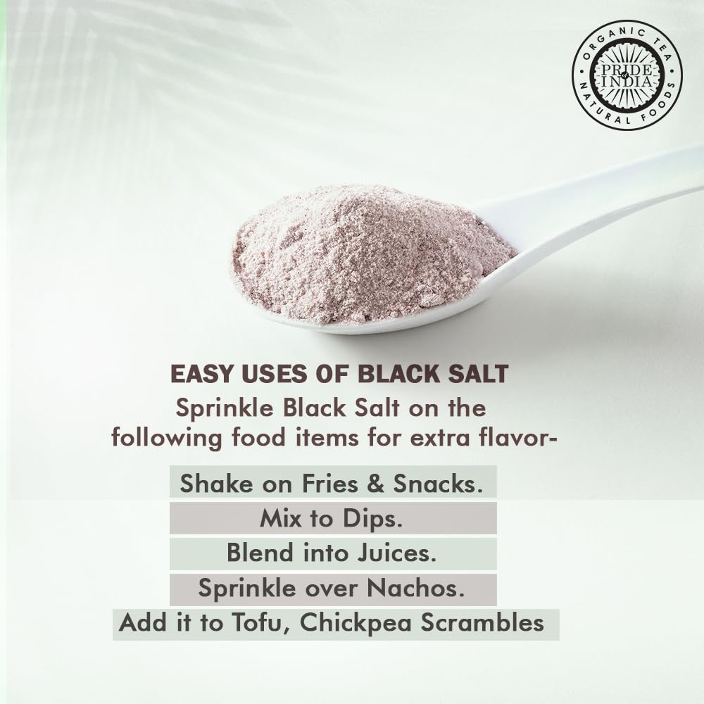 Pride Of India - Himalayan Black Rock Salt - Extra-Fine Grind, (4.0 oz, 113.4gm)- Kala Namak - Contains 84+ Minerals - Perfect for Cooking