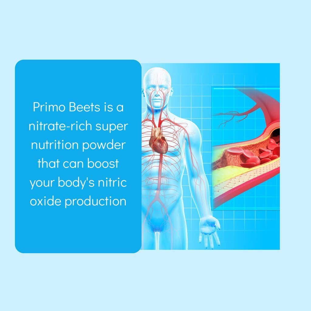 Consult Health Primo Beets - Beet Root Powder Drink Mix with Electrolytes - Nitrates to Support Circulation - Energy Boost - Ginger & Turmeric - Men & Women - Tropical Punch Flavor - 30 Servings