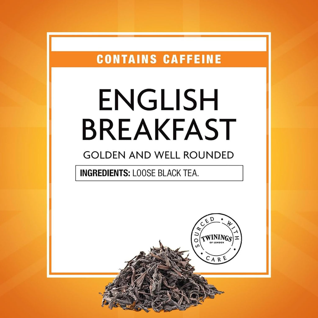 Twinings English Breakfast Loose Tea Tin, 7.05 Ounce Tin (Pack of 1), Smooth, Flavourful, Robust Black Tea Leaves, Caffeinated, Enjoy Hot or Iced