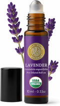 Silk Road Organic Lavender Essential Oil Roll On, USDA Certified, Calming, Relaxation & Sleep - 10 ml Aromatherapy Roller