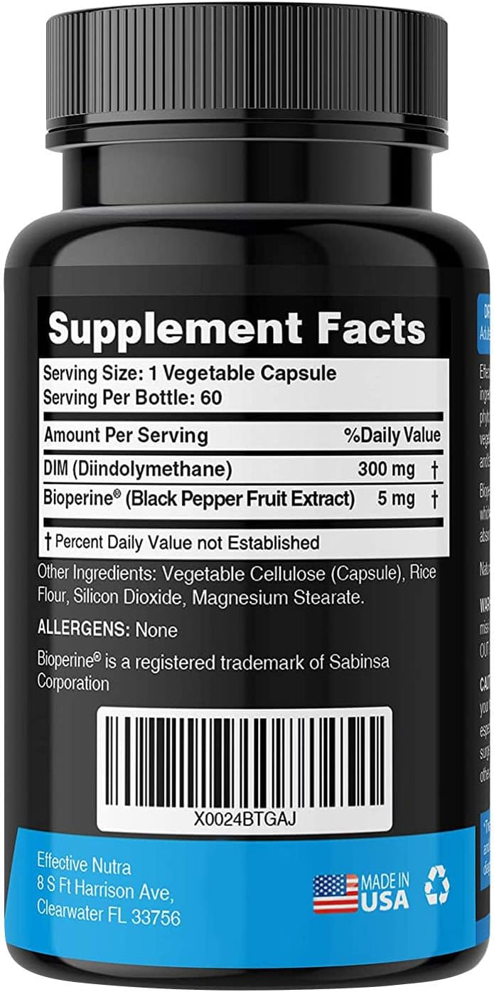 Dim Supplement 300mg - Extra Strength Diindolylmethane DIM for Men & Women + BioPerine - Estrogen Blocker for Men & Women - Estrogen Balance, Hormone, Menopause, Acne, PCOS (2 Pack)