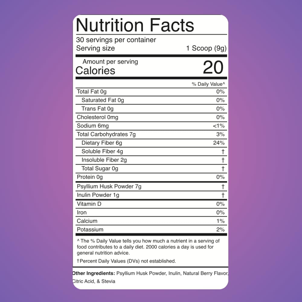 Dr Colbert MD Fiber Zone Powder | Berry Flavor | Prebiotics, Isoluble & Soluble Fiber | Psyllium Husk | Inulin | Recommended in Keto Zone Diet & Healthy Gut Zone | 9.52 oz