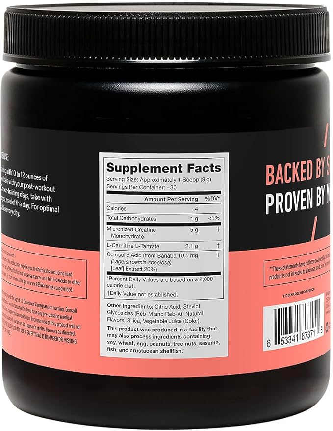 LEGION Recharge Post Workout Supplement - All Natural Muscle Builder & Recovery Drink with Micronized Creatine Monohydrate. Naturally Sweetened & Flavored, Safe & Healthy (Watermelon, 30 Serve)