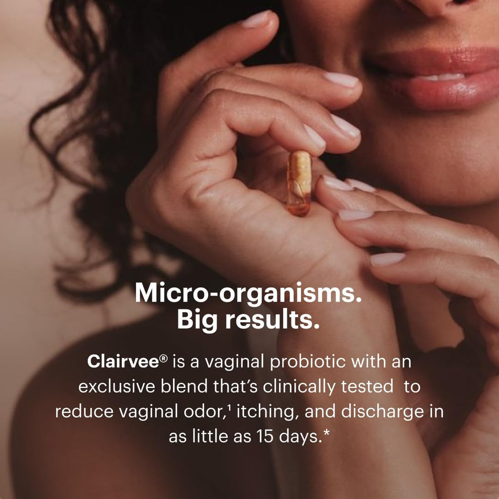 Bonafide Clairvee Vaginal Probiotic for Relief from Odor, Itching & Discharge, 1-Month Supply (15 Capsules)
