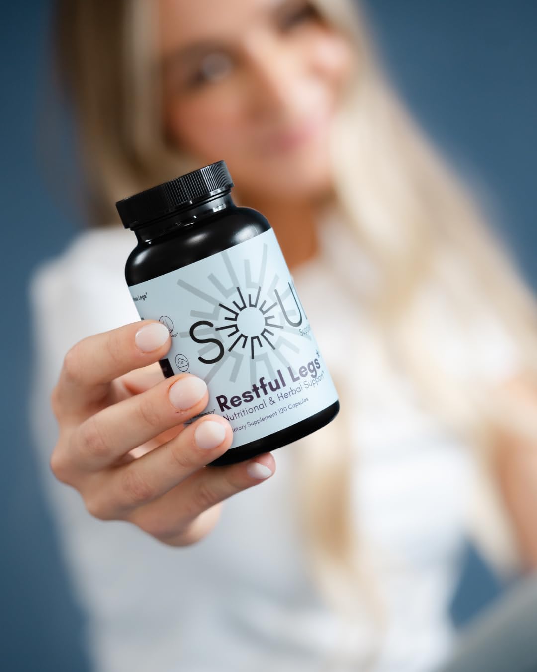 Soul Supplements Restful Legs Support - 225mg Magnesium Glycinate with Vitamin D, Iron, B6, Zinc & Herbal Blend - Nighttime Muscle & Nerve Comfort - 120 Capsules