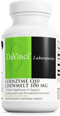 DAVINCI Labs Coenzyme Q10 Chewmelt 100mg - Supports Liver, Brain, Heart Health & More with Vitamin E & CoQ10* - 60 Chewable Tablets