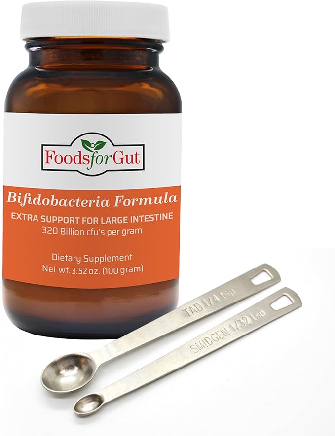 Foods For Gut Bifido Formula 320 Billion cfu's | Made in USA | No Additives | Direct from Manufacturer | No Third-Party Storage | Immune Support | May Help Leaky Gut Repair | 100 Gram (3.52 OZ)