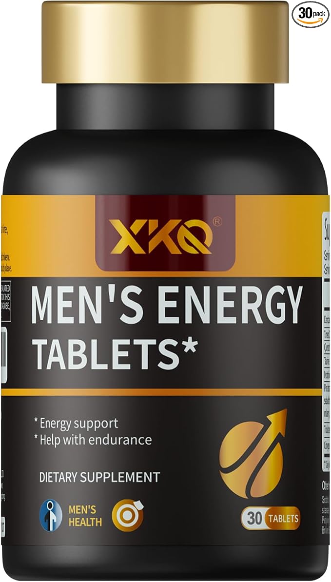 XKQ Men’s Vitality Support Supplement – Daily Energy & Performance Formula for Adult Men | Supports Circulation, Stamina & Confidence | Herbal & Amino Blend | 30 Tablets | 3rd Party Tested