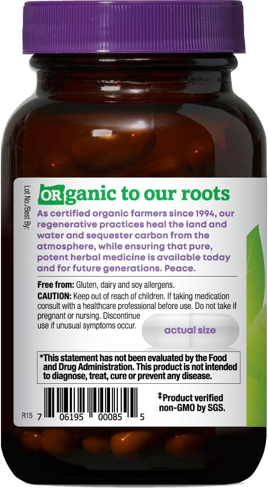 Oregon's Wild Harvest Certified Organic Milk Thistle Dandelion Capsules Liver Support Extract Standardized to 80% Silymarin, 90 Count