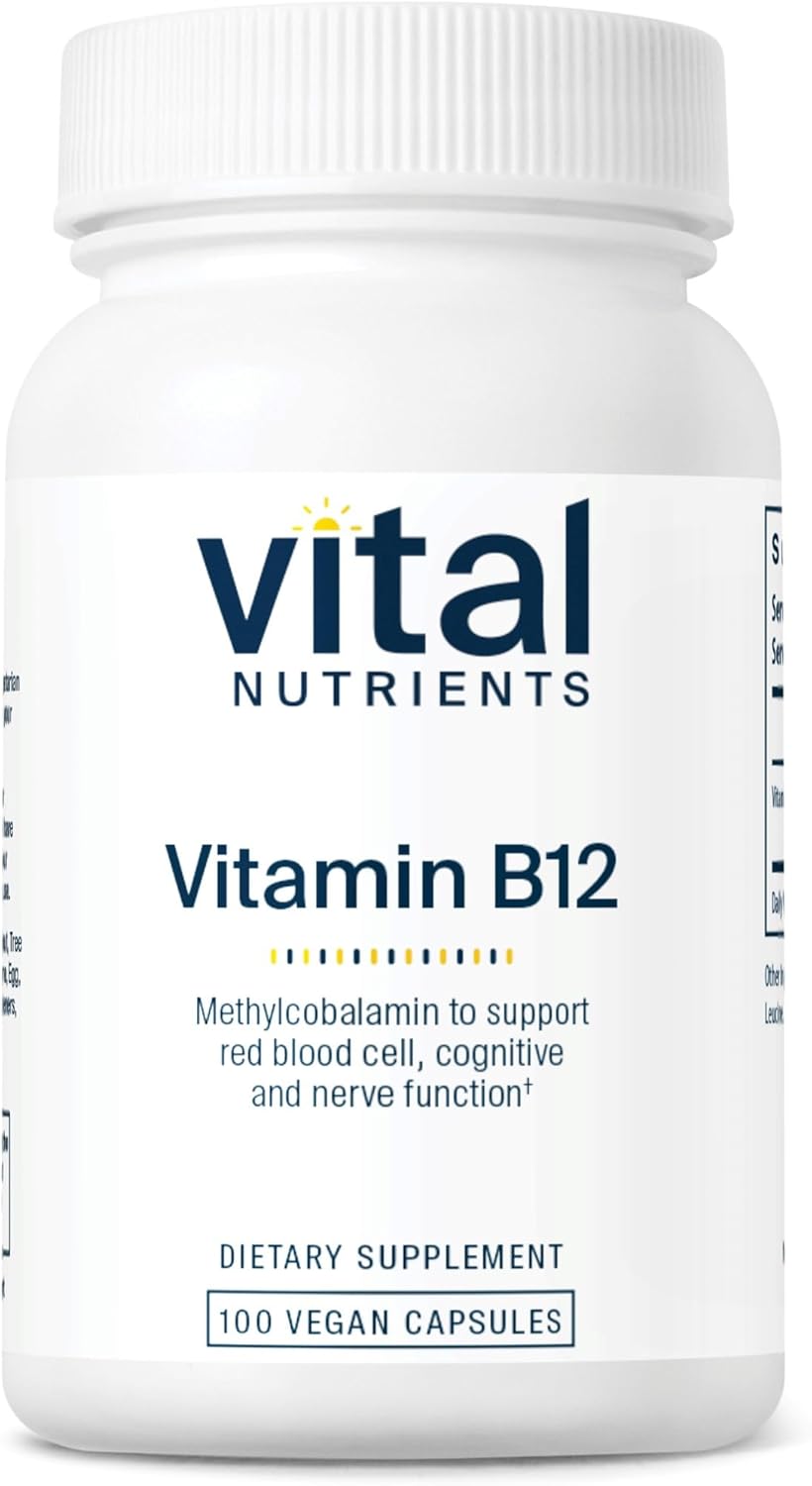 Vital Nutrients Vitamin B12 1000mcg - Vegan - Methylcobalamin for Metabolism, Cognitive & Nervous System Health* - High-Potency B12 Supplement - Gluten, Dairy, Soy Free - 100 Capsules