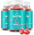 BeLive Biotin Gummies - Skin, Nails & Hair Vitamins with A, C, D, E, B12, Zinc, Folate & Inositol, Biotin Supplement for Anti-Aging, Energy & Collagen Boost, Multivitamin Gummies - Strawberry | 3-Pack