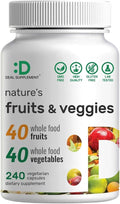 Nature’s Fruits & Veggies Supplement, 240 Veggie Capsules – 80 Whole Food Superfoods for Daily Balance – 40 Fruits with 40 Vegetables and Greens – Non-GMO, Gluten Free