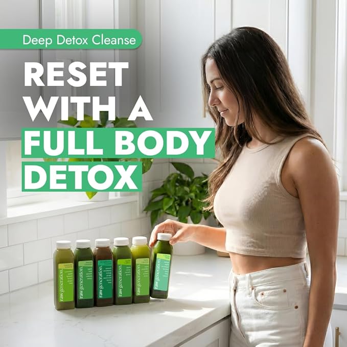 Raw Generation 7-Day Detox Cleanse – 23% Less Sugar Than Other Cleanses | Detox Your Body | Reset Your Diet & Support Weight Loss | Improved Energy | Clearer Skin | Improved Gut Health
