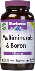 Bluebonnet Nutrition Multiminerals & Boron with Iron, Full Spectrum, Bone Health*, Non-GMO, Kosher Certified, Gluten-Free, Soy-Free, Dairy-Free, 180 Vegetable Capsules, 45 Servings