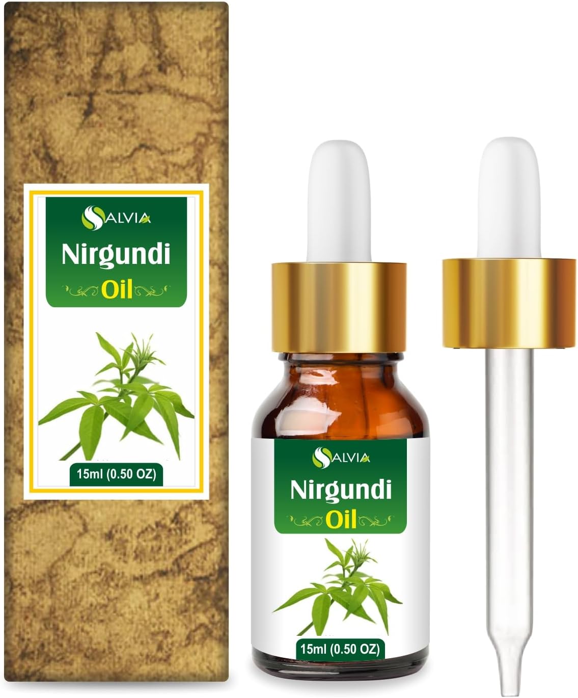 Nirgundi Oil (Vitex negundo) Essential Oil 100% Pure & Natural Undiluted Unrefined Uncut Organic Standard Oil Therapeutic Grade Oil Aromatherapy Bulk Oil (0.50 Fl Oz (Pack of 1))