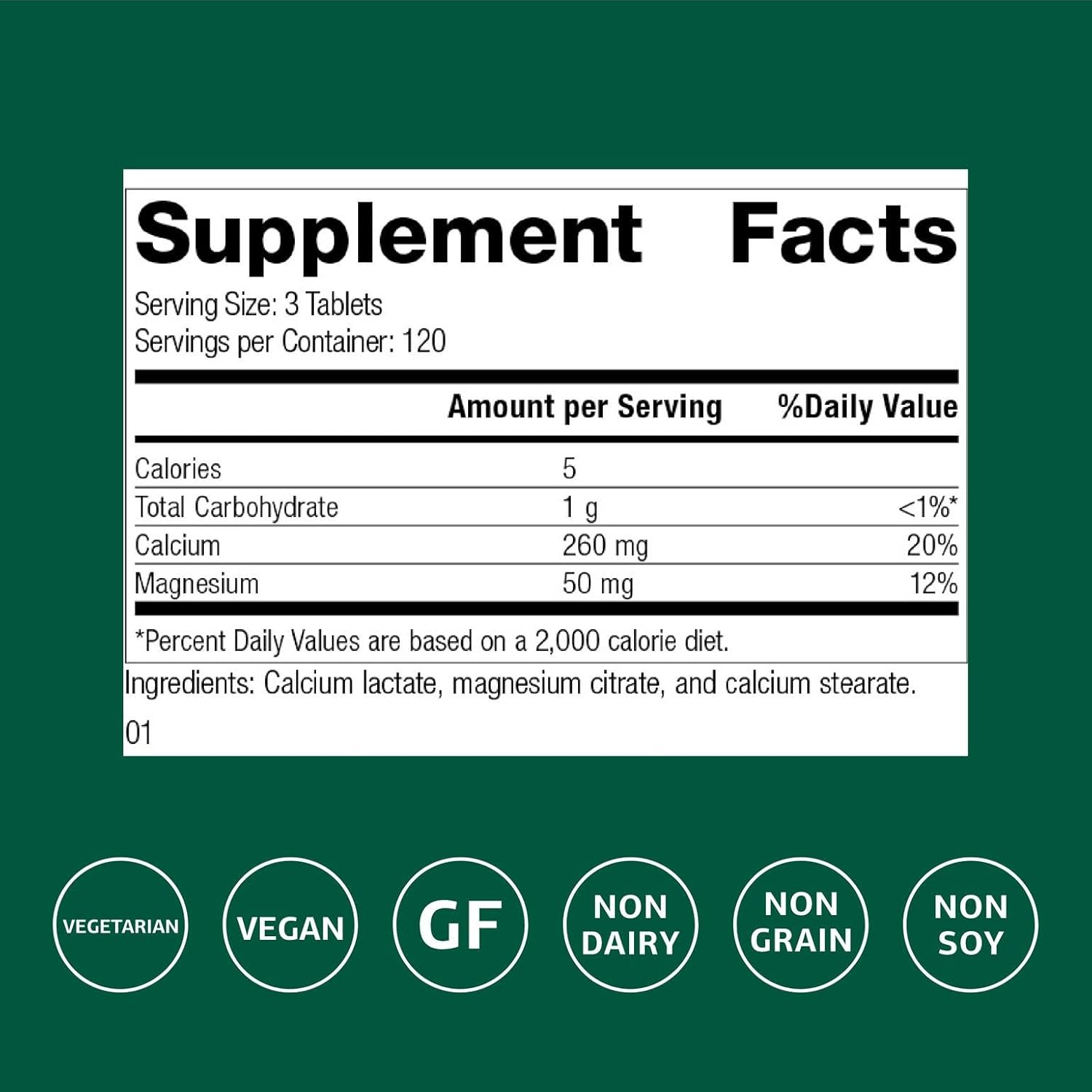 Standard Process Inc. Calcium Lactate - Immune Support and Bone Strength - Bone Health and Muscle Supplement with Magnesium and Calcium - 360 Tablets