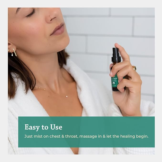 Silk Road Organic Eucalyptus Essential Oil Spray, 100% Pure USDA Certified Aromatherapy - Congestion, Colds, Cough, Sinus, Allergies & Skin Care – 1 Oz Spray