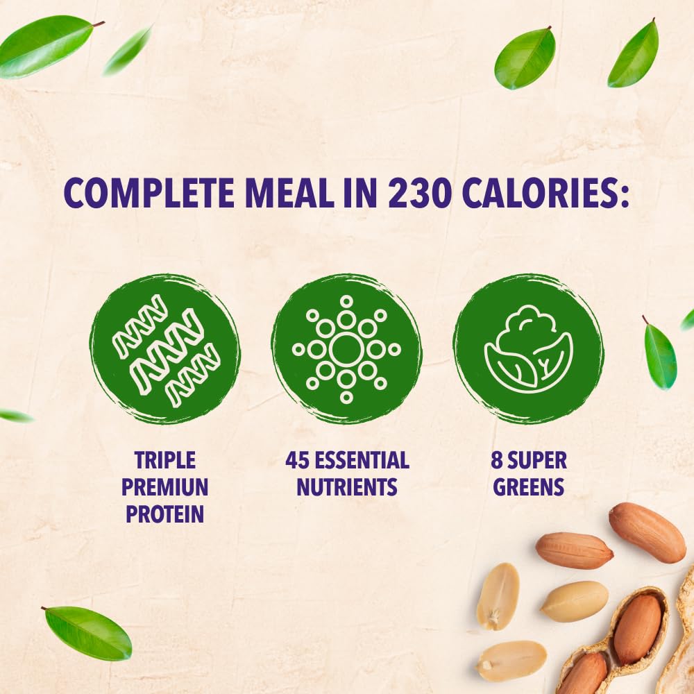 VIVRI ShakeMe! Meal Replacement | 10 Servings | 22g Triple Premium Protein, 45 Nutrients & 8 Superfoods | Supports Weight Loss,Full-Body Health, Energy & GLP-1 Treatments.(10 servings, Peanut Butter)