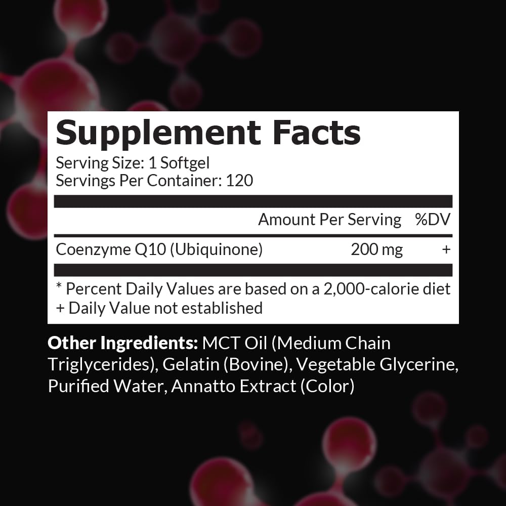 Intelligent Labs CoQ10 Ubiquinone 200mg Softgels | Coenzyme Q10 with MCT Oil for Max Absorption | Soy, Sugar, Gluten, and GMO-Free | 120 Servings | 120 Days Supply