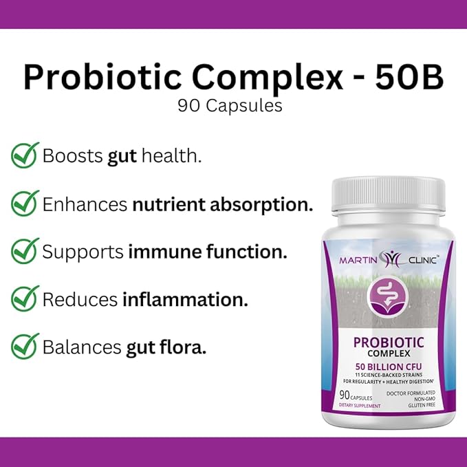 Probiotic for Gut Health & Immune Support — Daily Digestive Balance, Bloating Relief & Better Nutrient Absorption — 60 Capsules