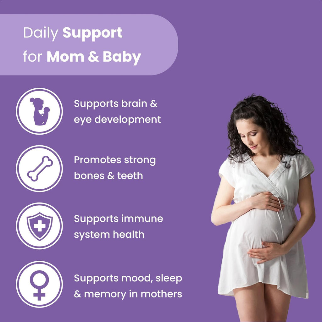 Prenatal DHA for Women 600mg + 400 IU Vitamin D3 | 120 Softgels | Supports Brain Health | Triglyceride Omega 3 Fish Oil DHA Prenatal Vitamins for Pregnancy & Nursing | 300mg per Capsule