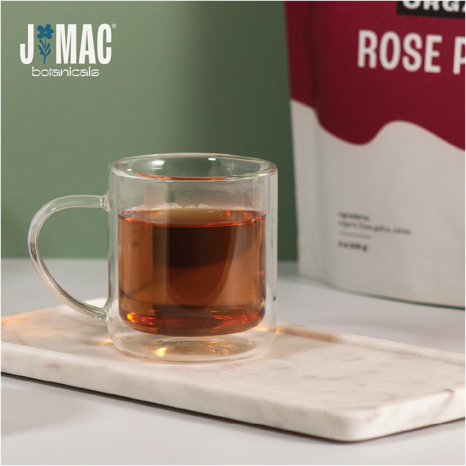 J MAC BOTANICALS Organic Rose Petals (32 oz) Certified USDA Organic, edible, culinary grade dry rose petals for herbal tea, cooking and crafts