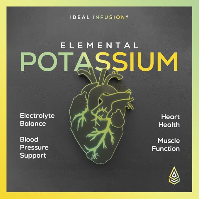 Potassium Citrate 1430mg - Heart & Kidney Health, Electrolyte Balance, Nerve Function - Elemental Potassium 500mg (240 Capsules) Vegan