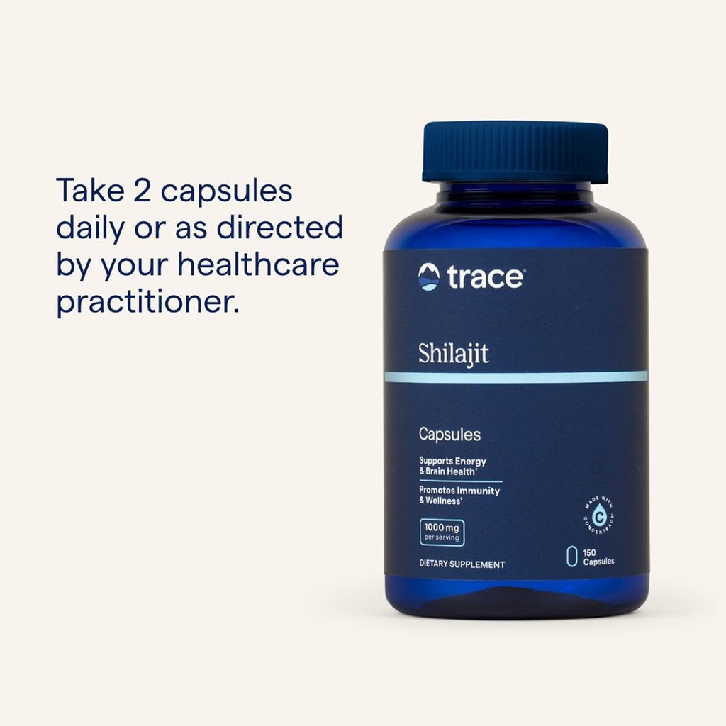 Trace Minerals Shilajit 1000mg - Mineral Supplement Support for Brain Health & Immune Function - Healthy Energy Support Formula with Shilajit Extract & Trace Minerals - 150 Capsules (75 Servings)