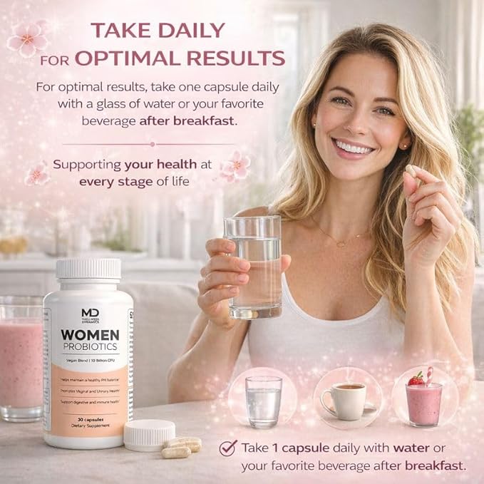 – Women’s Probiotics – Vaginal Urinary Digestive Gut Balance Skin Support Daily Probiotic Supplement Vegan Capsules – 30 Count
