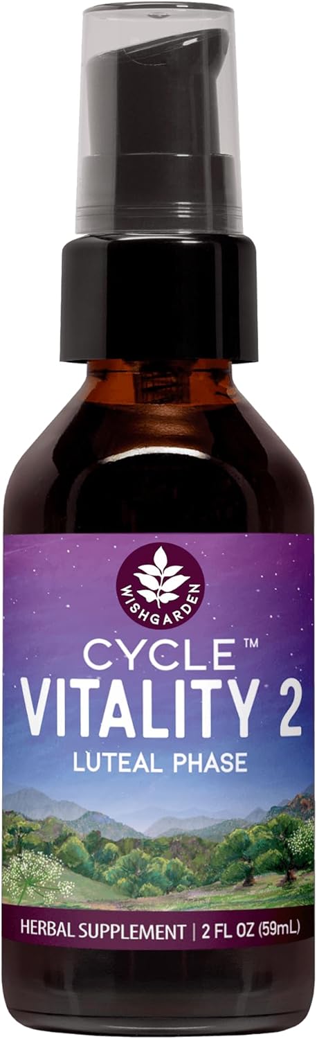 WishGarden Herbs Cycle Vitality 2 Luteal Phase - Plant-Based Progesterone Supplement with Wild Yam & Vitex Chasteberry Supports Healthy Menstrual Cycles, Fertility & Healthy Progesterone Levels, 2oz