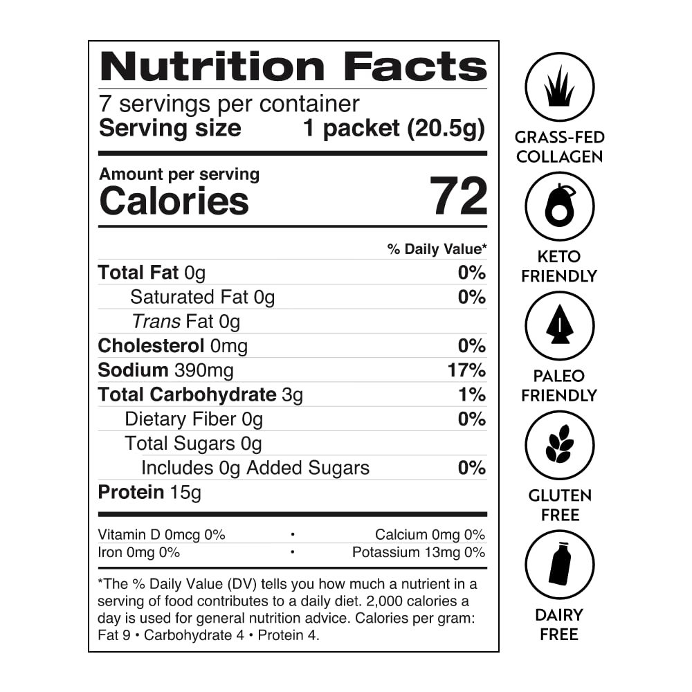 Dr. Kellyann French Onion Bone Broth Packets (7 Servings) – 16g Protein, Grass-Fed Hydrolyzed Collagen, Keto & Paleo-Friendly, 1 Box