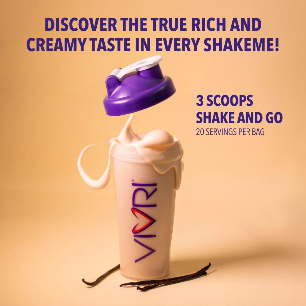 VIVRI ShakeMe! Meal Replacement | 10 Servings | 22g Triple Premium Protein, 45 Nutrients & 8 Superfoods | Supports Weight Loss,Full-Body Health, Energy & GLP-1 Treatments.(10 servings, Peanut Butter)