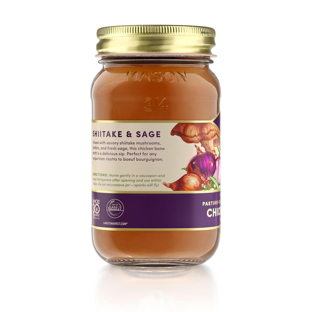 FOND Pasture-Raised Regenerative Chicken Bone Broth infused with Organic Shiitake & Sage