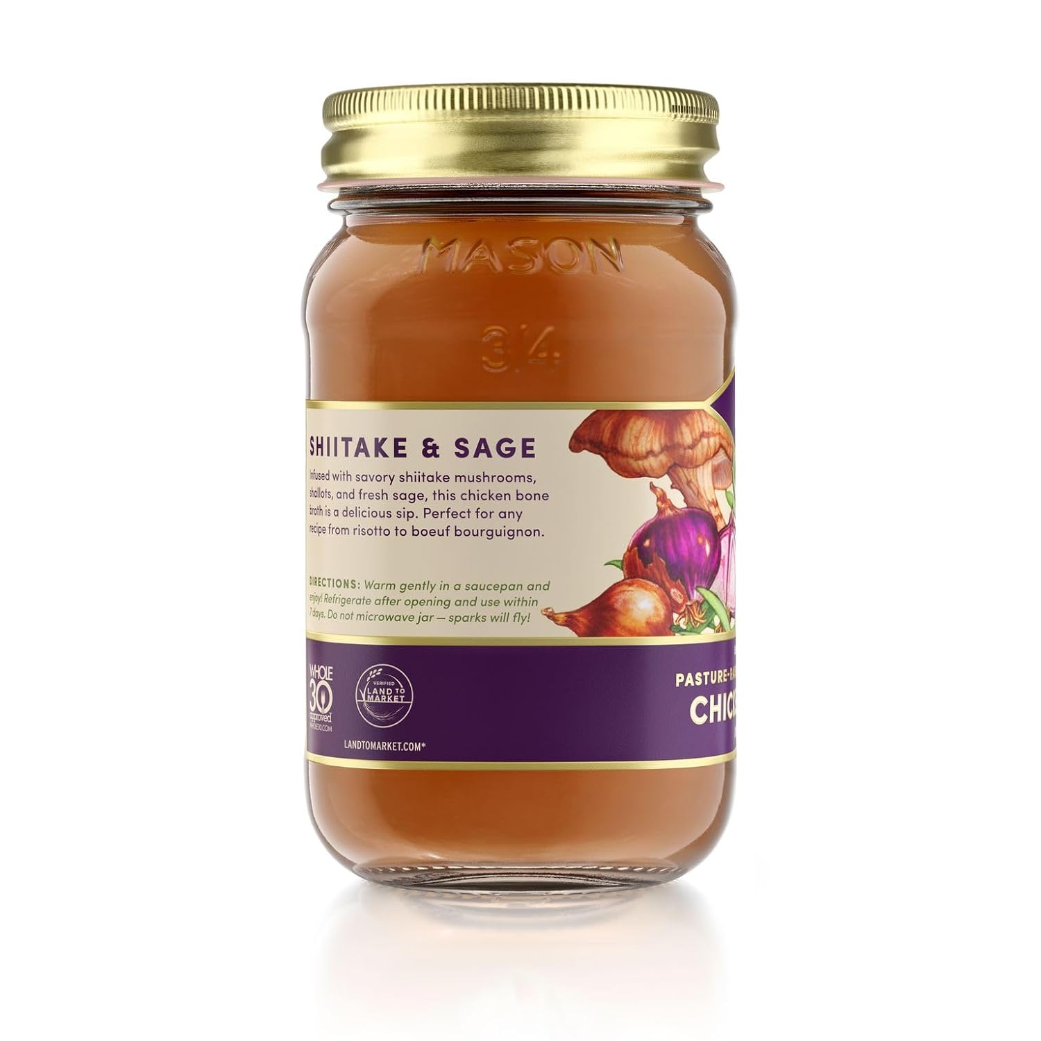 FOND Pasture-Raised Regenerative Chicken Bone Broth infused with Organic Shiitake & Sage