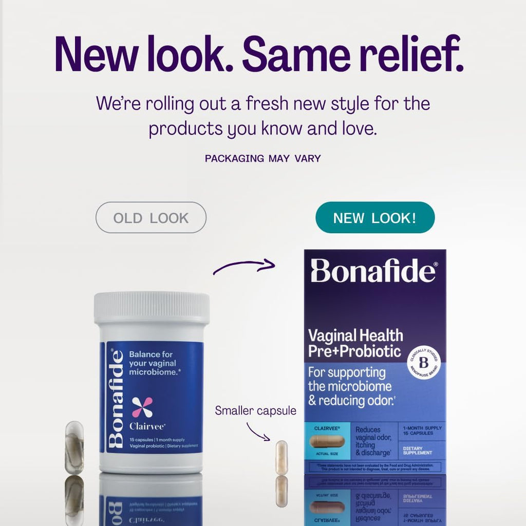Bonafide Clairvee Vaginal Probiotic for Relief from Odor, Itching & Discharge, 1-Month Supply (15 Capsules)